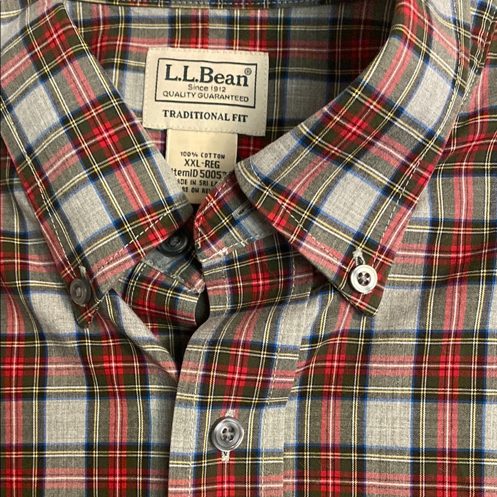 L.L. Bean Men's Scotch Tartan Plaid Button Down Long Sleeve Shirt sz XXL